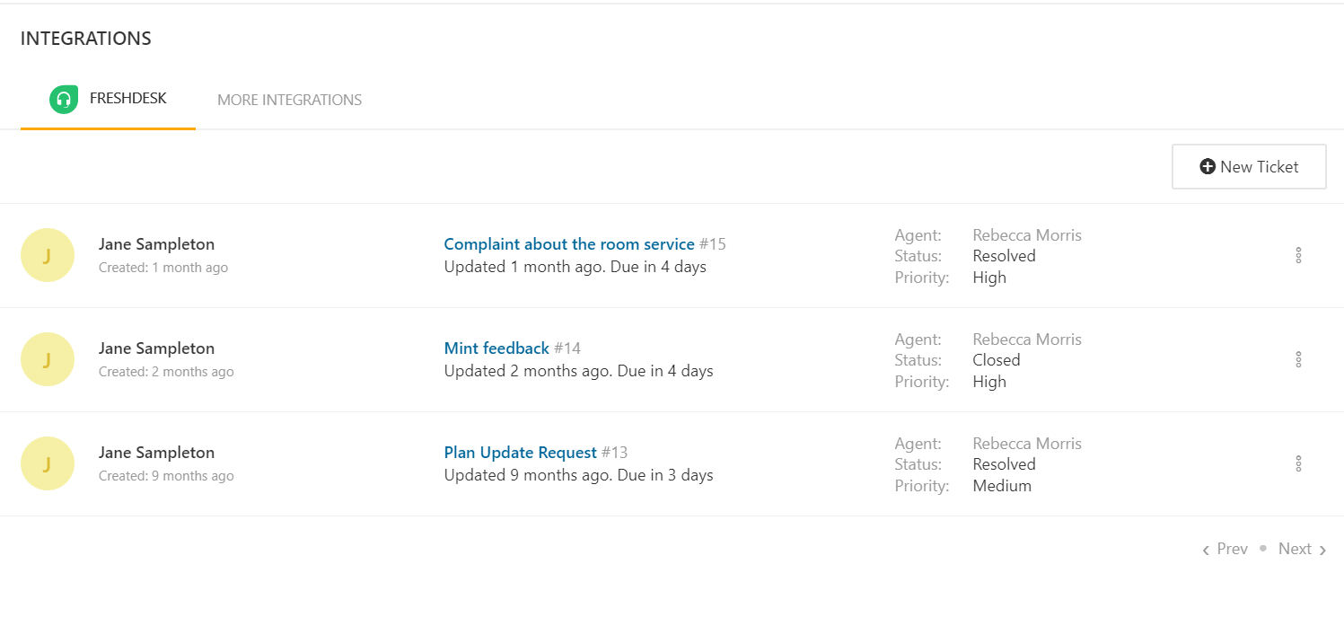 Pantalla de integraciones en Freshdesk.