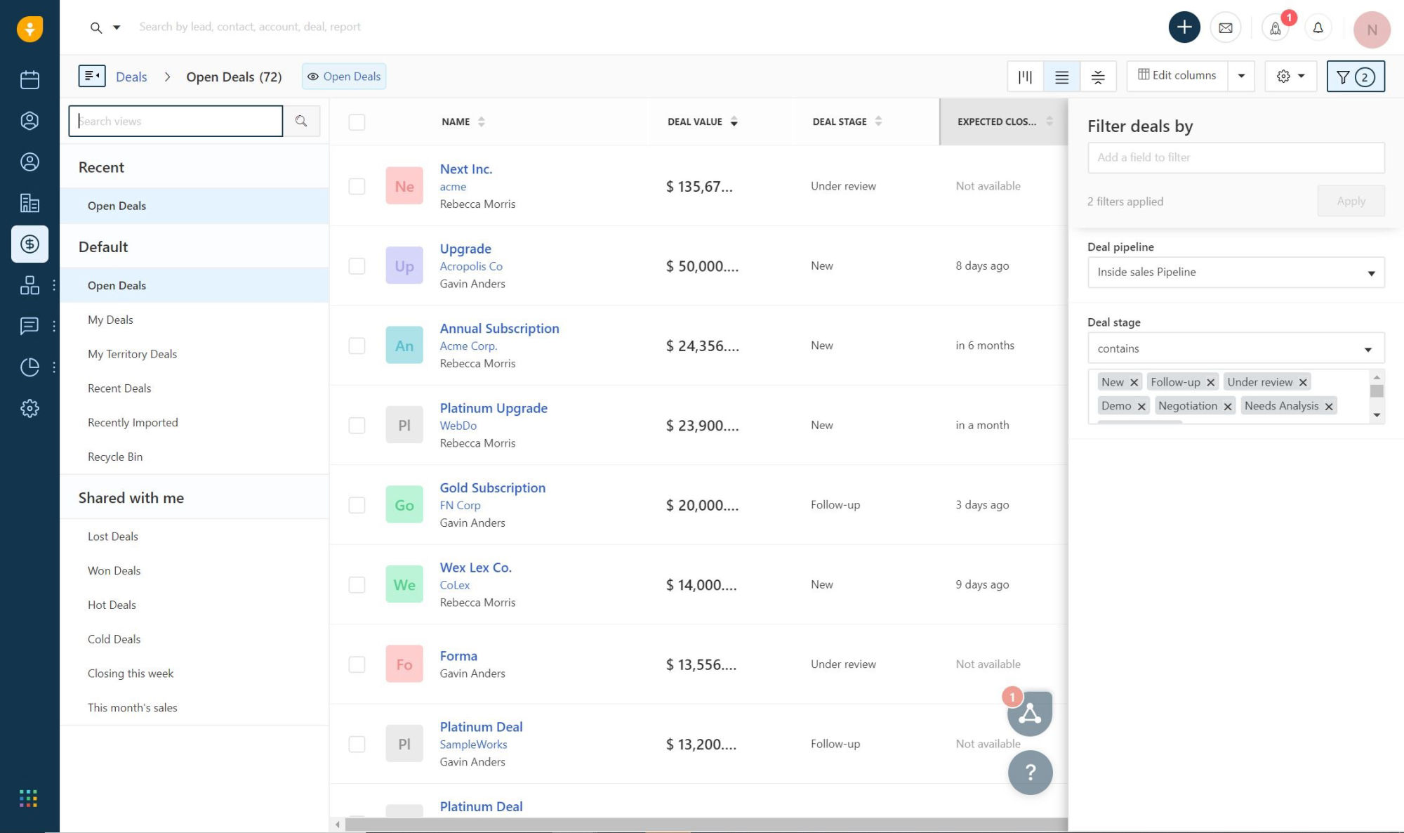 Sales Deal Management System Freshsales CRM