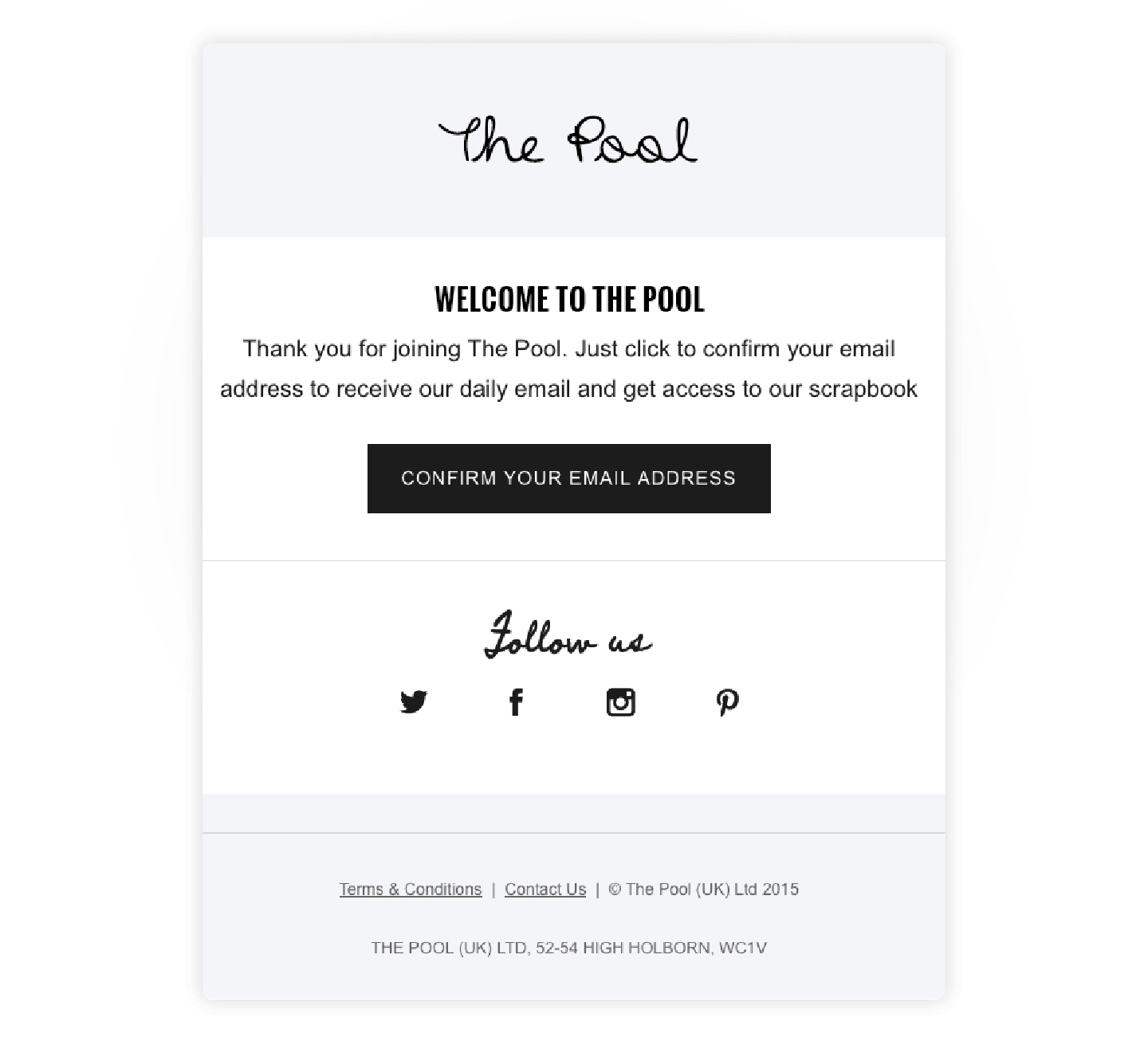 email de confirmación de suscripción