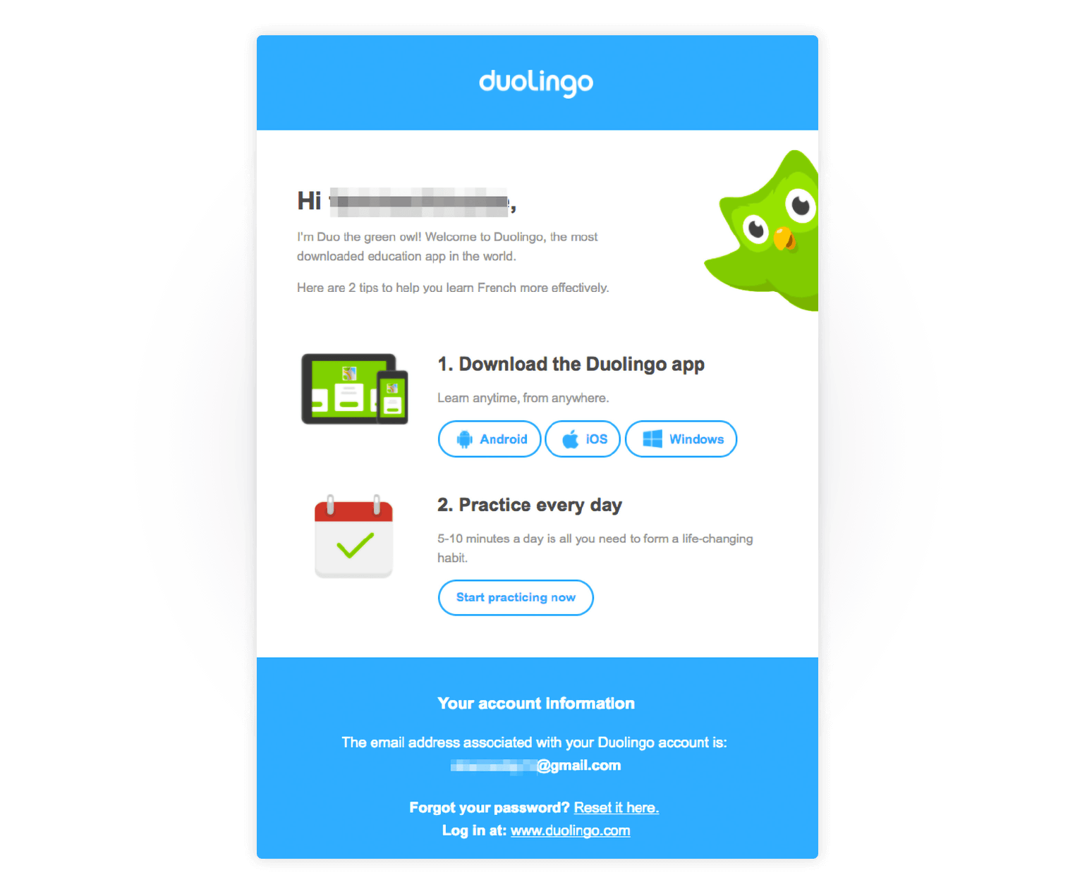 email automático de bienvenida