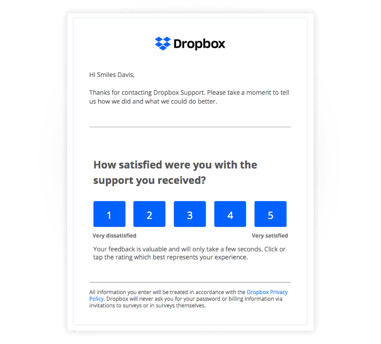 emails de soporte y feedback