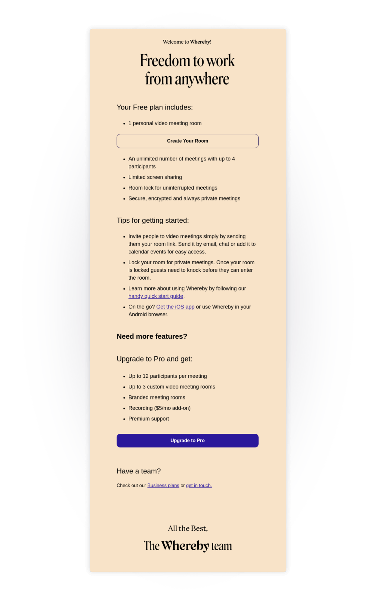 ejemplo de email de bienvenida con oferta para contratar premium