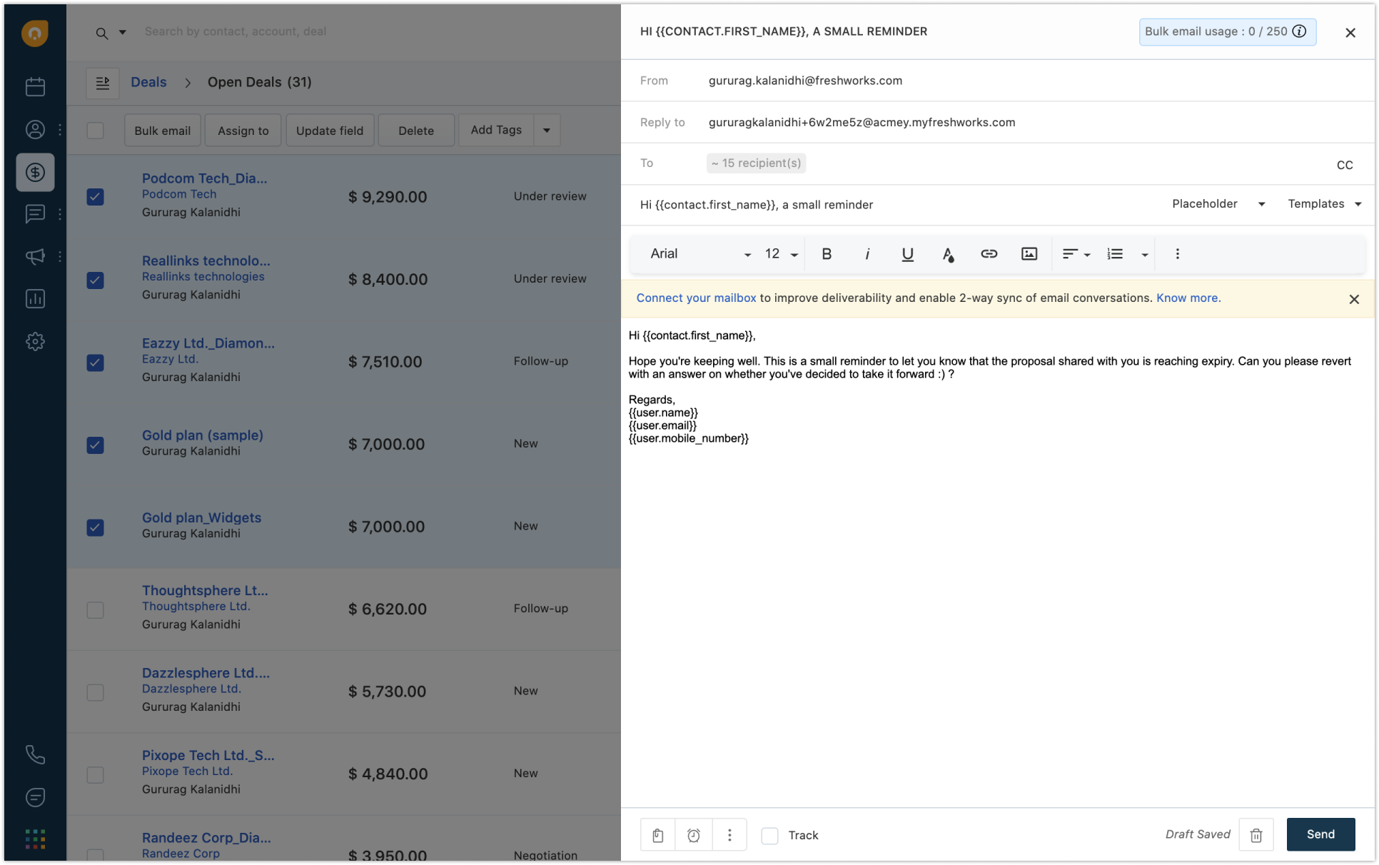 Con el software de gestión de ventas puede hacer seguimiento a las métricas del embudo de ventas con ayuda de los informes del embudo.