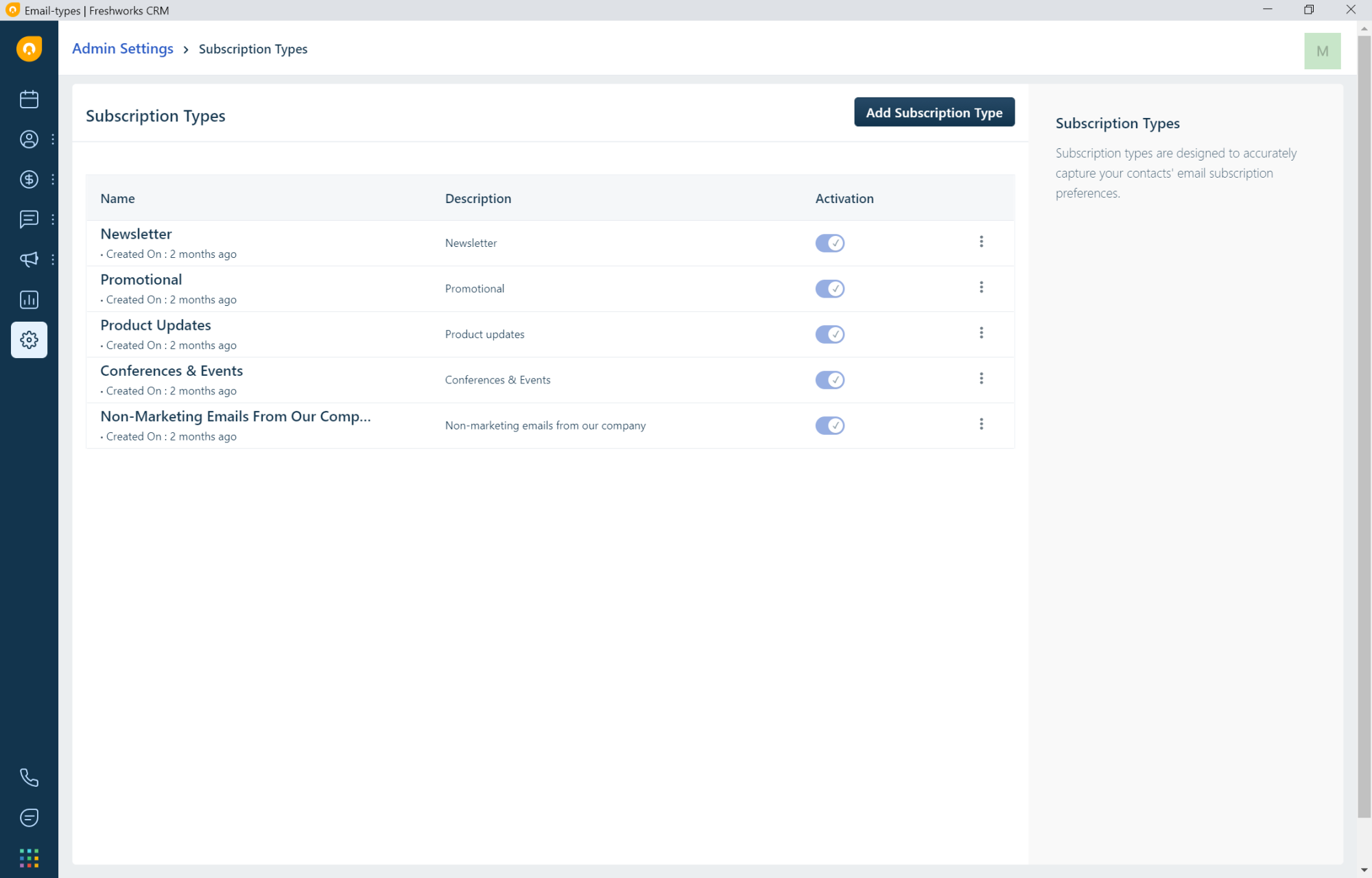 subscription preference