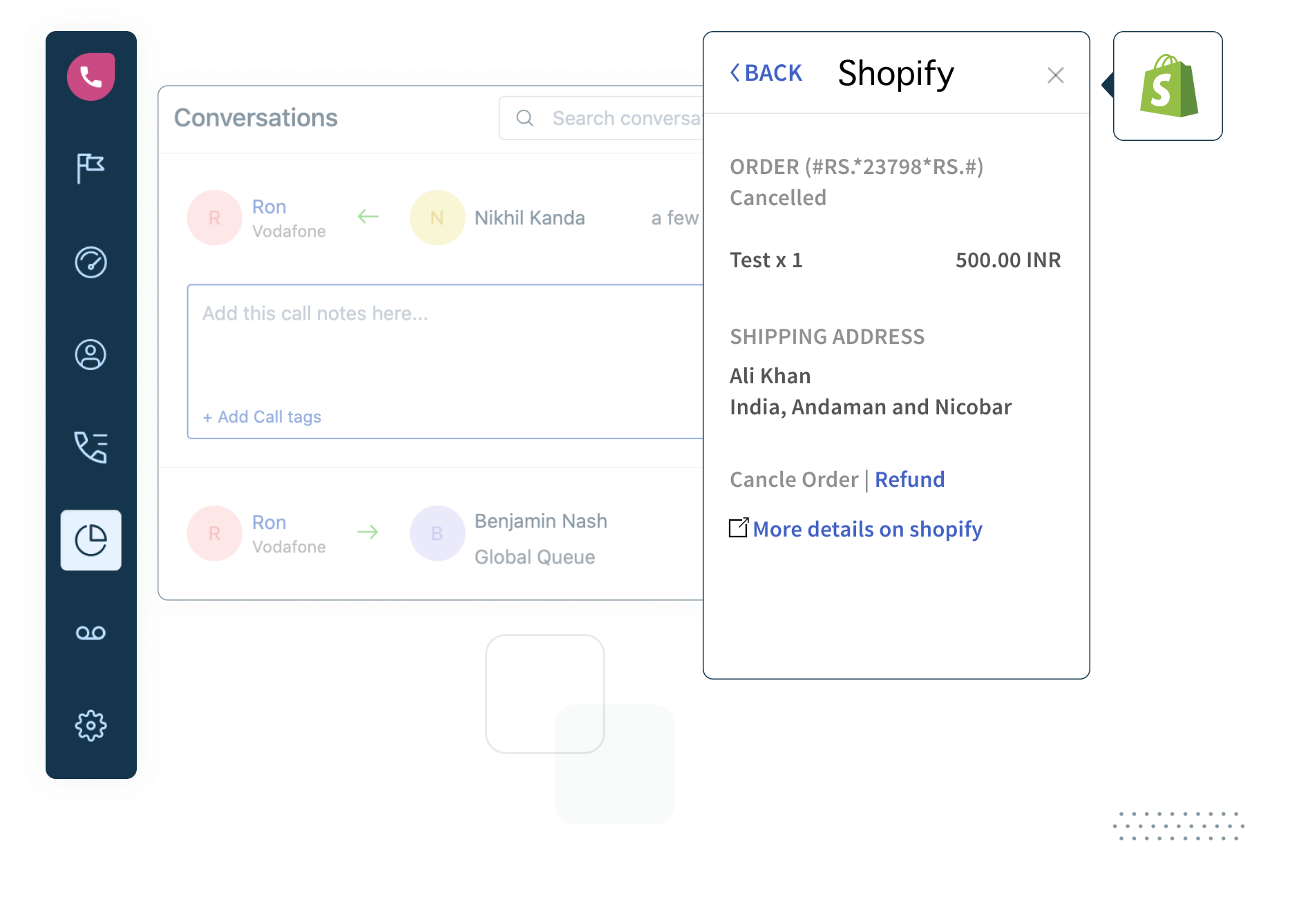 Track Shopify orders from within Freshdesk Contact Center