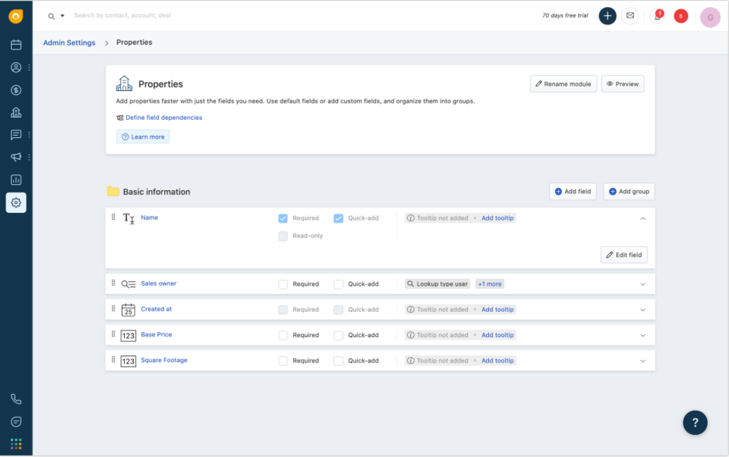 real estate custom module