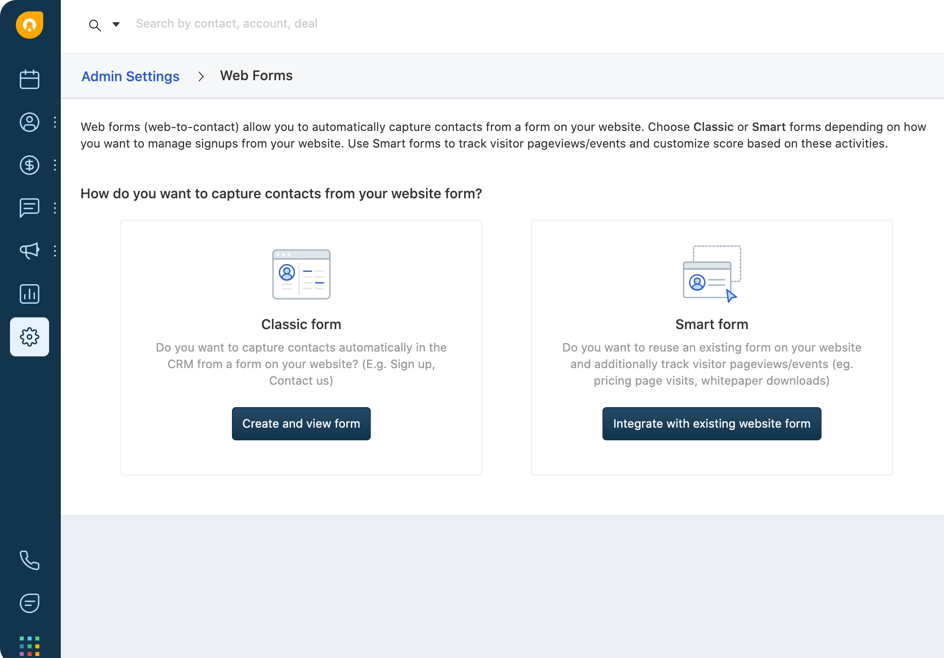 fw crm web forms