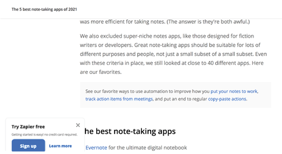 CRO Program - Zapier