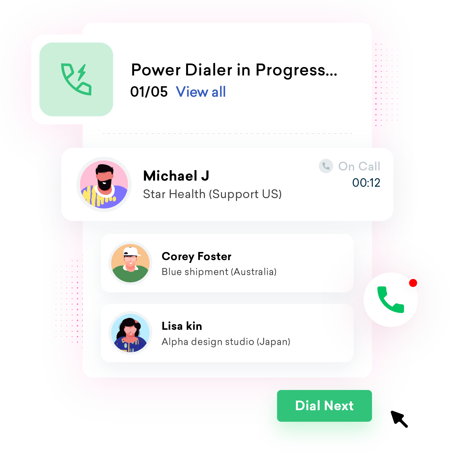 Power Dialer for outbound calls Freshcaller Phone System