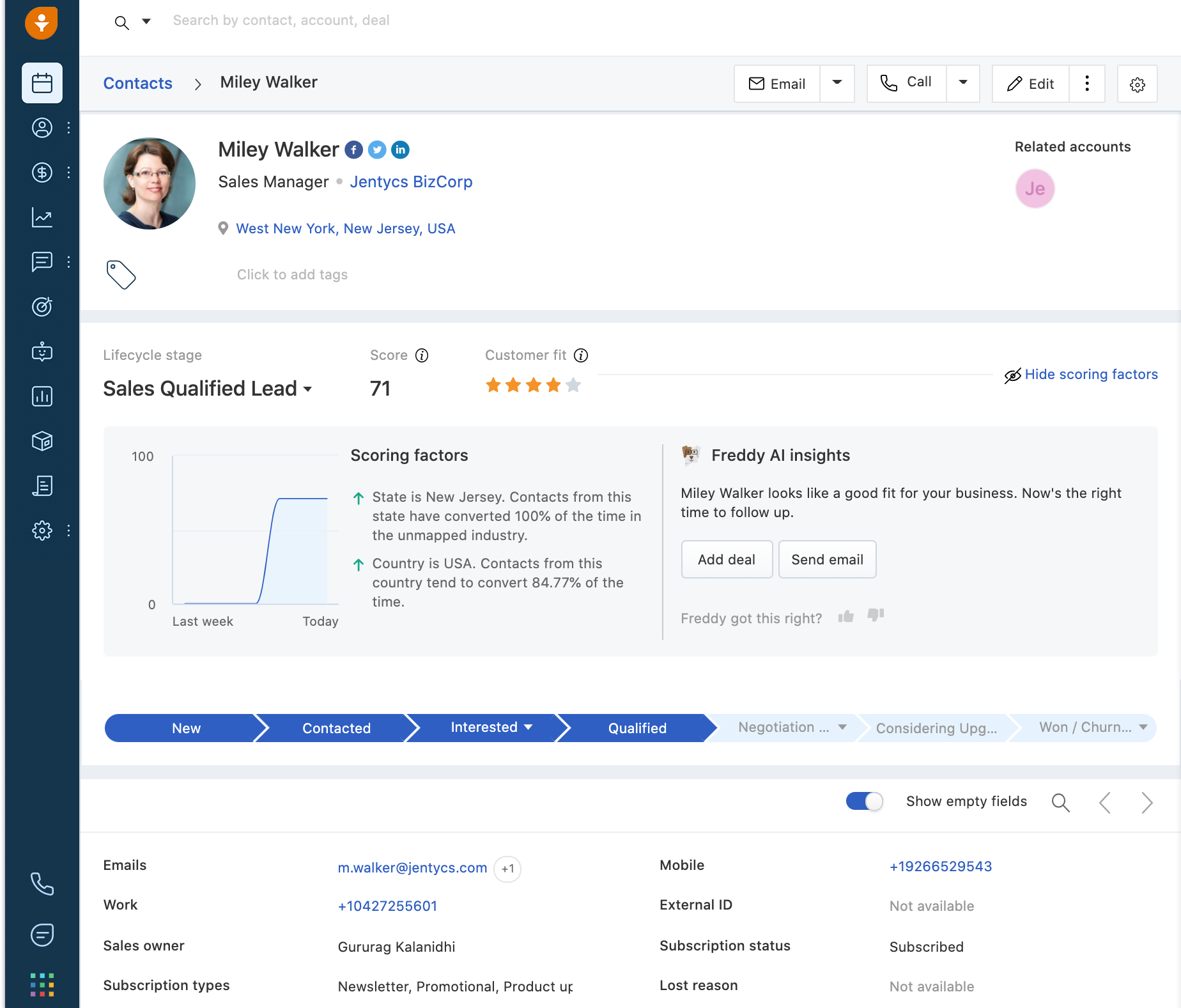 freshsales hace más fácil la administración de cuentas