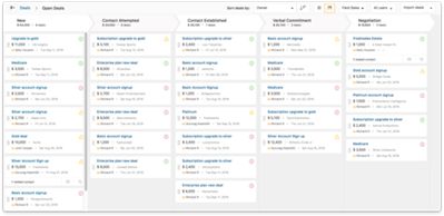 El software de gestión de ciclo de ventas le permite hacer seguimiento a los clientes potenciales, incluso desde el panel de control.