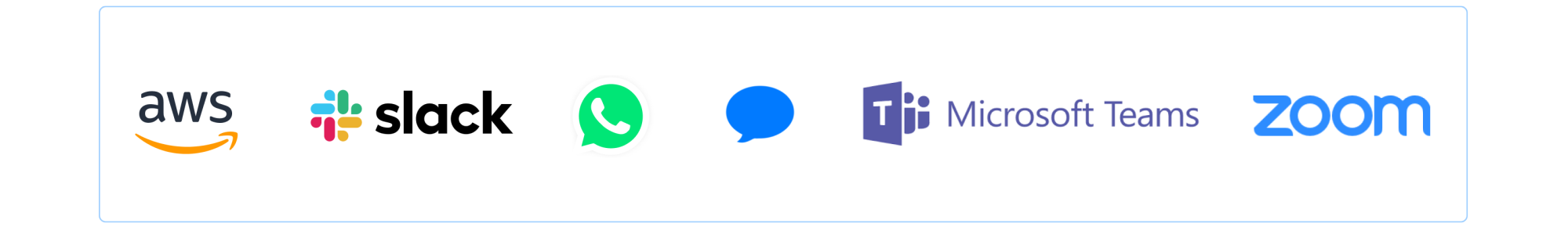 AWS, Slack, Pagerduty and Microsoft teams Logos as Tech Partners