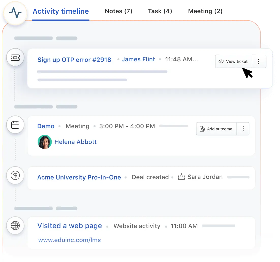 Activity Timeline Screenshot
