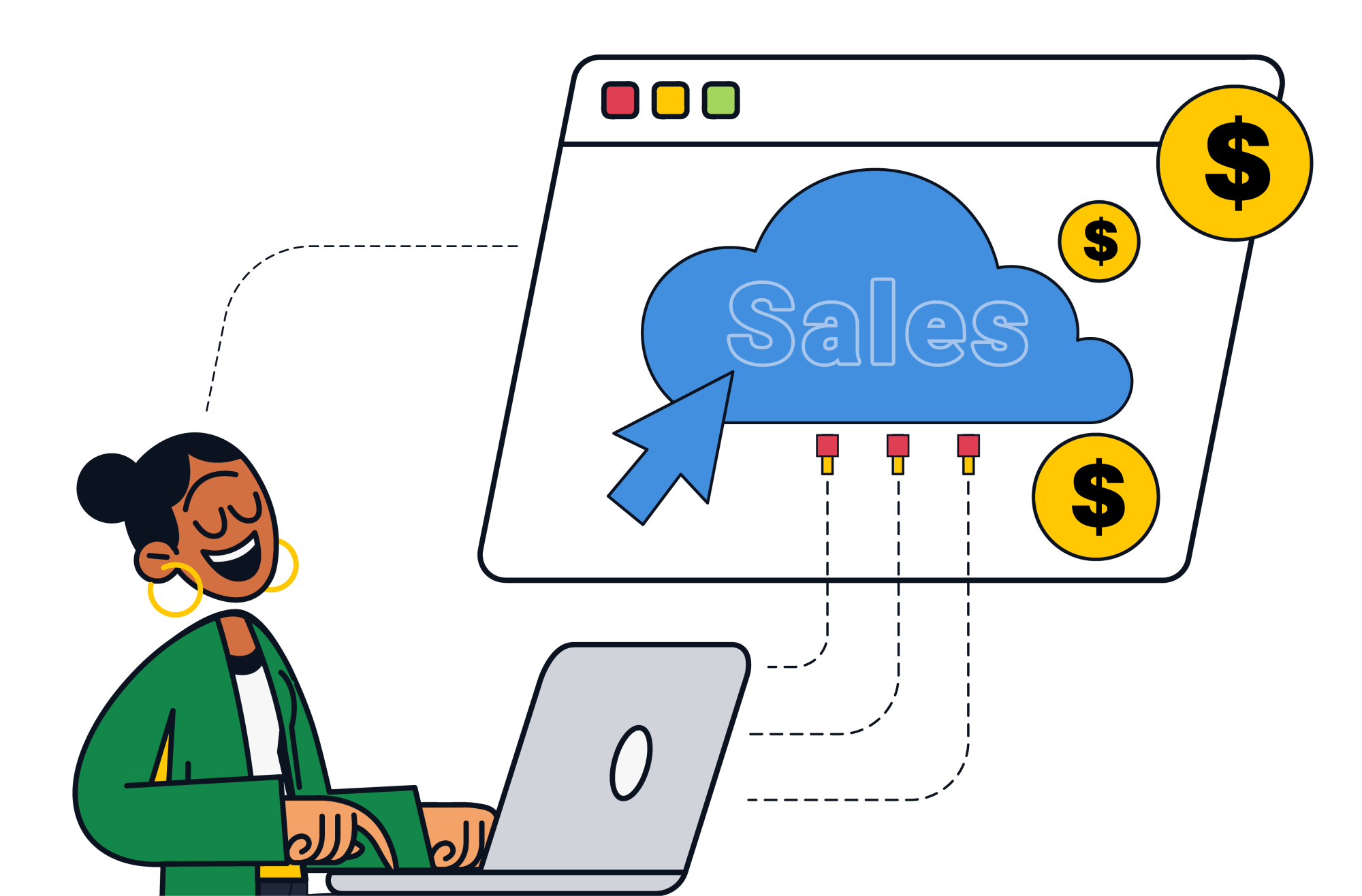 An illustration of boosting sales with team inbox