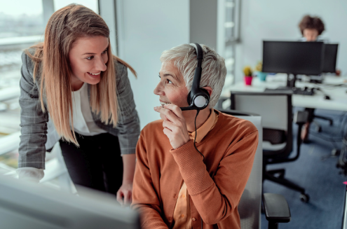 ladies discussing project