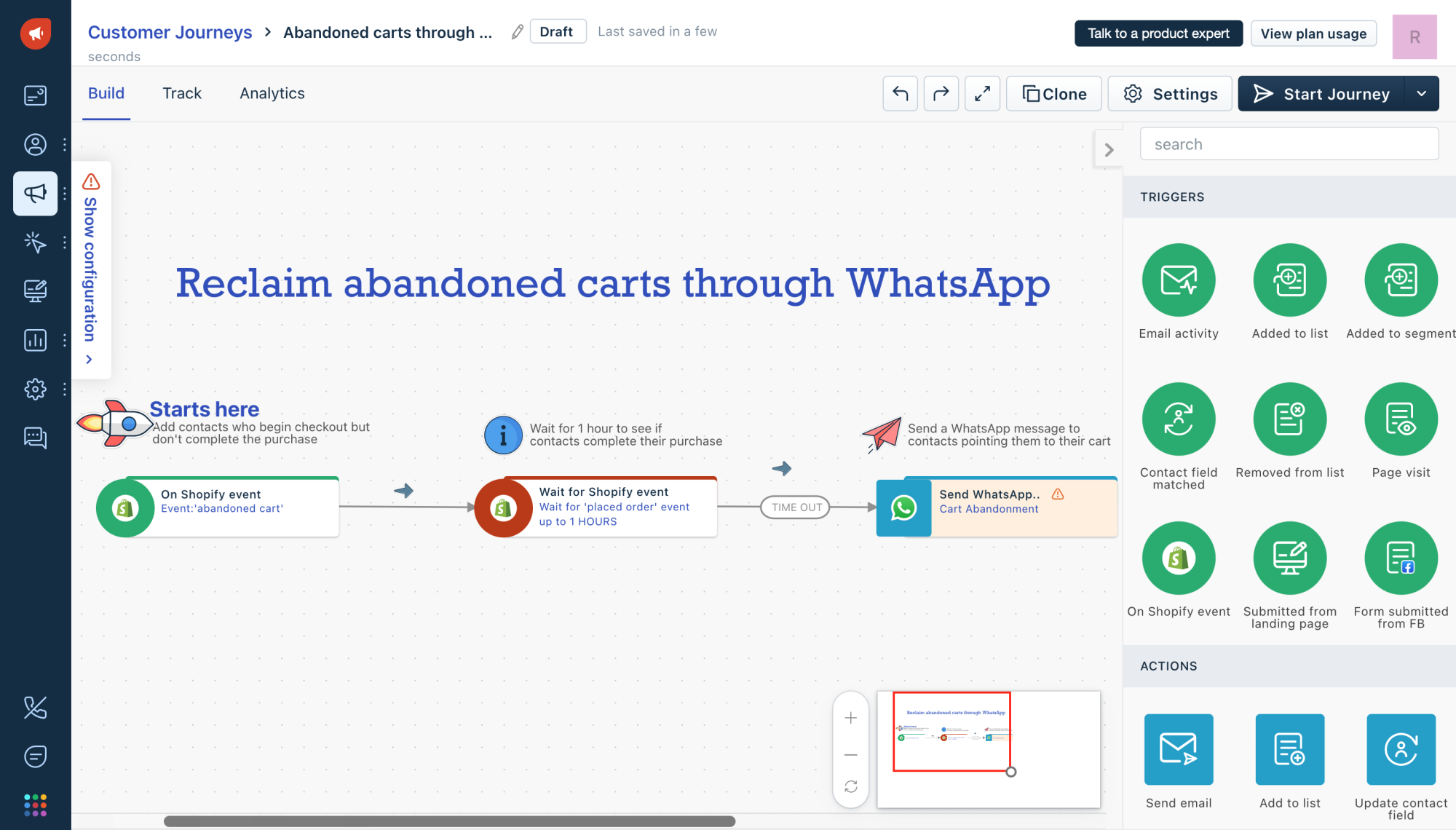 Recover abandoned carts in real-time Image