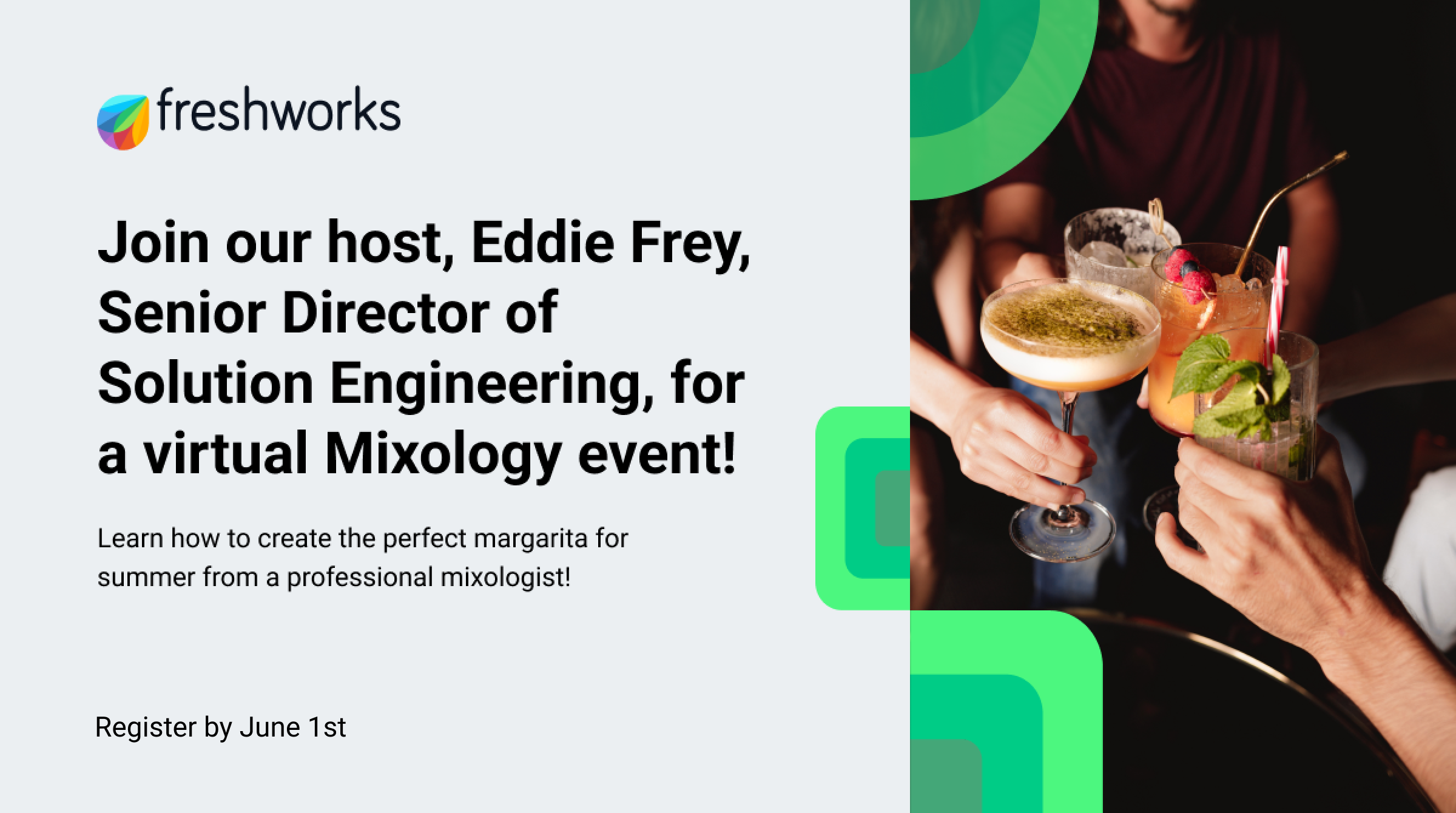 Freshworks Virtual Mixology Event on Aug 3, 2023. Sign up now!